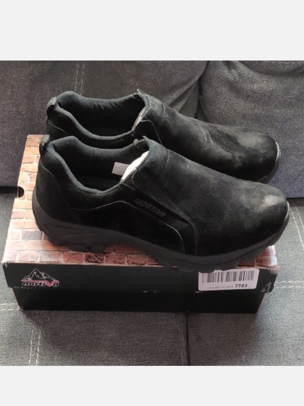 Nortiv 8 Mens Black Suede Slip On Loafers Size 12 Casual Hiking